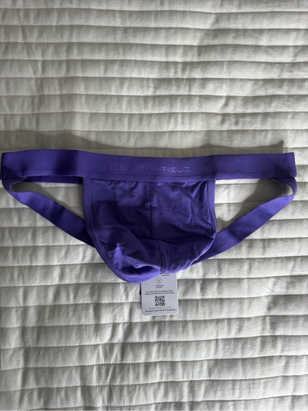 TODD SANFIELD Men's Purple Briefs Jockstrap with Supportive Pouch